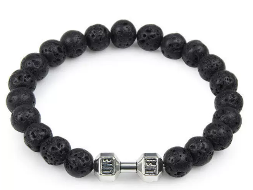 Lava Rock Dumbbel Bracelet I (8mm)