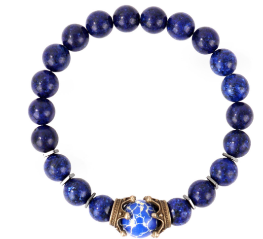 Lapis Lazuli Crown Bracelet (8mm)