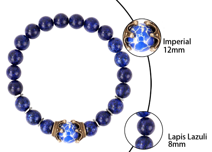 Lapis Lazuli Crown Bracelet (8mm)
