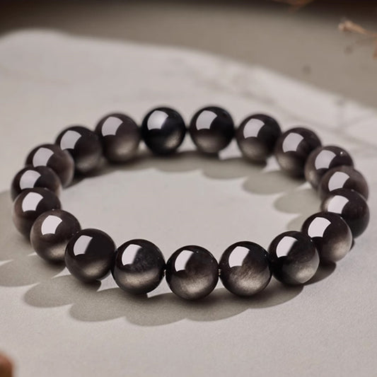 Silver Obsidian Bracelet I (8mm)