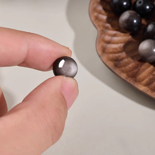 Silver Obsidian Bracelet I (8mm)