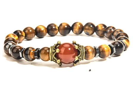 Tiger Eye Crown Bracelet (8mm)