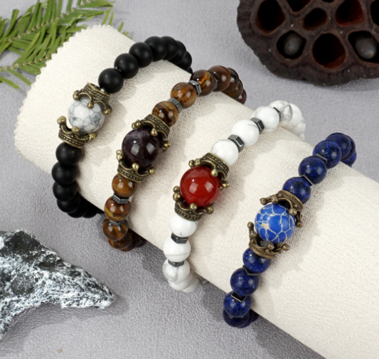 Lava Rock Crown Bracelet (8mm)